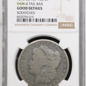 1890-CC Morgan Dollar VAM-4 "Tailbar" NGC GOOD DETAILS
