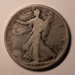 1917-D Walking Liberty Half Dollar MM Obverse