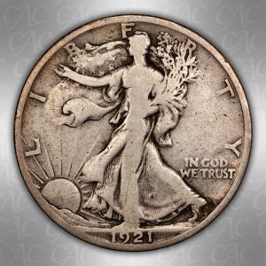 1921-S Walking Liberty Half Dollar CACG G DETAILS