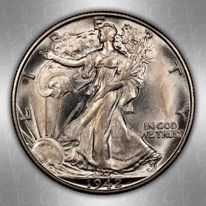 1942-D Walking Liberty Half Dollar CACG UNC DETAILS