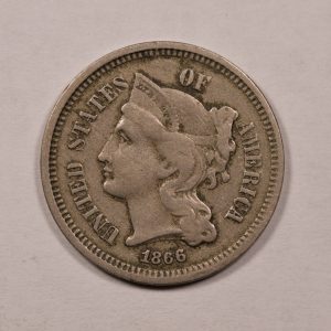 1866-P Three Cent Nickel  F