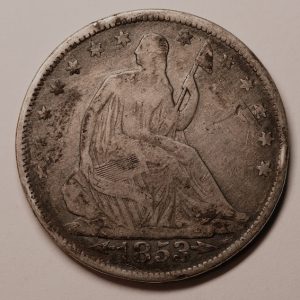 1853-P Liberty Seated Half Dollar Arrows & Rays F